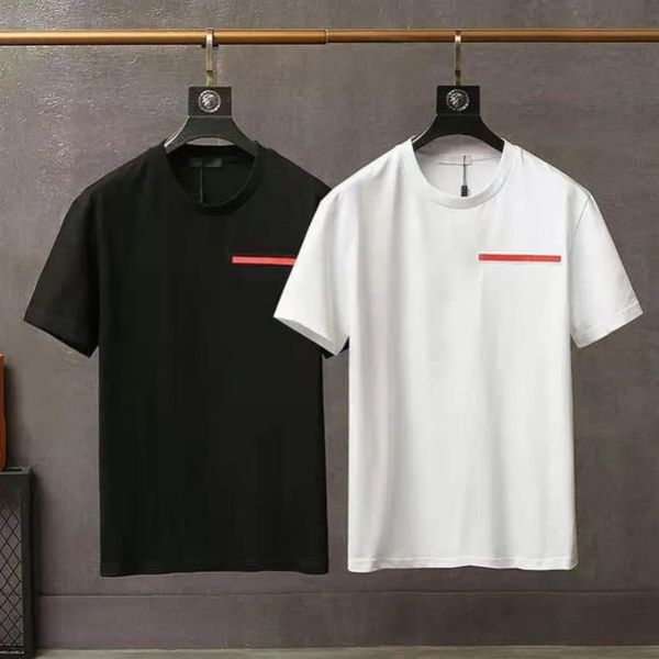 Designer T-shirt da uomo Stampa di moda Polo da uomo Tasche in pelle classiche T-shirt casual a maniche corte T-shirt da uomo in cotone Whit1965