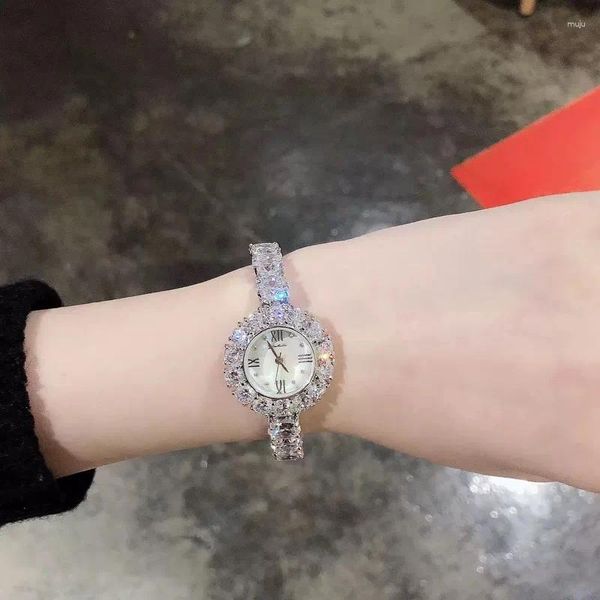 Orologi da polso Orologio a sirena Studentessa Versione coreana di semplice tendenza alla moda da donna Quarzo Avanzato Regalo con strass