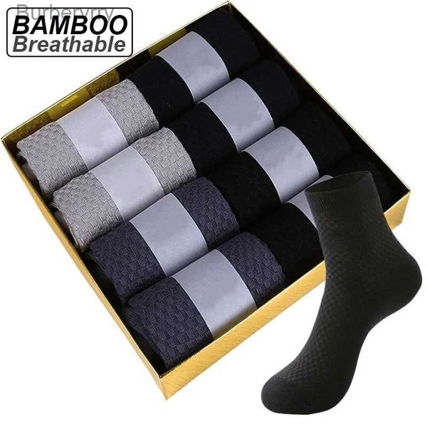 Meias masculinas ztoet marca masculina de fibra de bambu novo preto negócio respirável deont compressão longo tamanho grande EU38-L231016