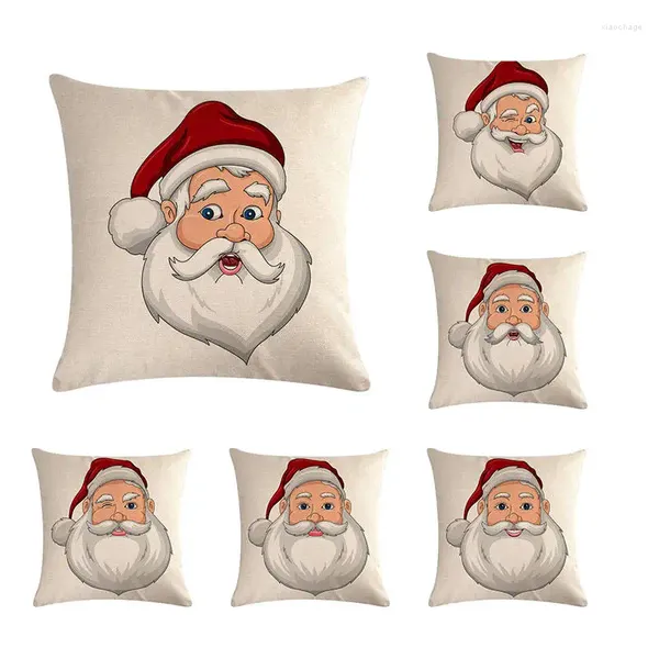 Travesseiro impressão de natal tingimento sofá cama decoração de casa capa boneco de neve/papai noel impressão coverh707
