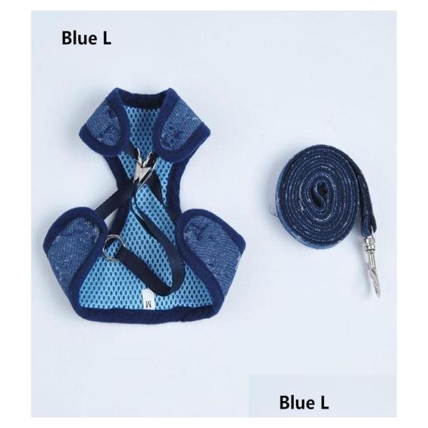 Collari per cani Guinzagli Collana blu denim Collare Set Outdoor Durevole Chai Keji Forniture per animali di alta qualità Set da 2 pezzi3909729 Drop Deli Dh25B