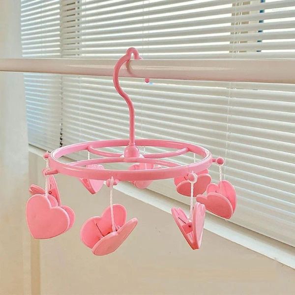 Cabides plástico multi cabeça meia rack rosa sem costura braçadeira roupas cabide à prova de vento forte força de fixação clipe casa