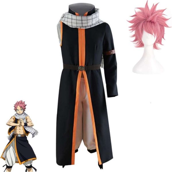 Cosplay Cosplay Anime Fairy Tail Etherious Natsu Dragneel End Costume Wig Cloak Seven Years Later Outfit Halloween Carnival Party Suit