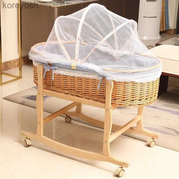 Culle Culle 0-20 mesi Culla per bambino lettino in rattan cestino per auto portatile cestino per neonati lettino in rattan piccolo shakerL231016