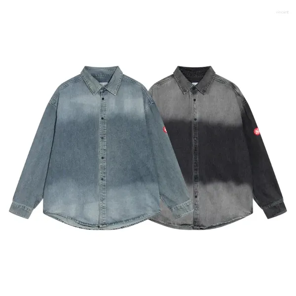 Jaquetas masculinas Cavempt Oversized Denim Homens Mulheres 1:1 Qualidade Lavada Vintage C.E Camisas