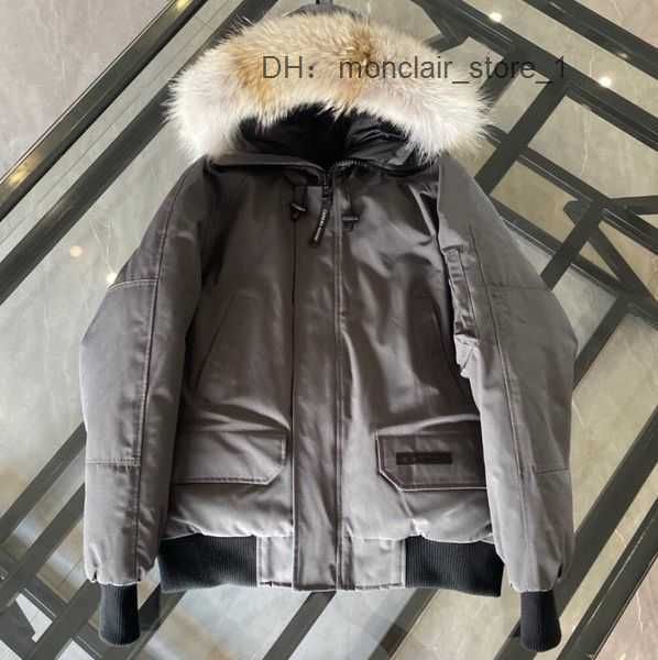 Canda Goose Jacke Herren Bomber Daunenjacke Echtes Wolfsfell Kapuze Canvas Taschen Warme Dicke Oberbekleidung Designer Damen Ruff Wintermantel 3 XCBL