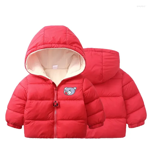 Piumino IENENS Abbigliamento in cotone per bambini Giacca per ragazze addensata Bambino Bambini Inverno caldo Cerniera Costume con cappuccio Capispalla per ragazzi