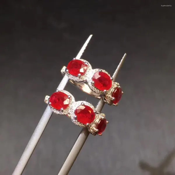 Brincos rubi real puro 18 k ouro au750 natureza pombo sangue vermelho 2.66ct feminino presente fino para mulheres