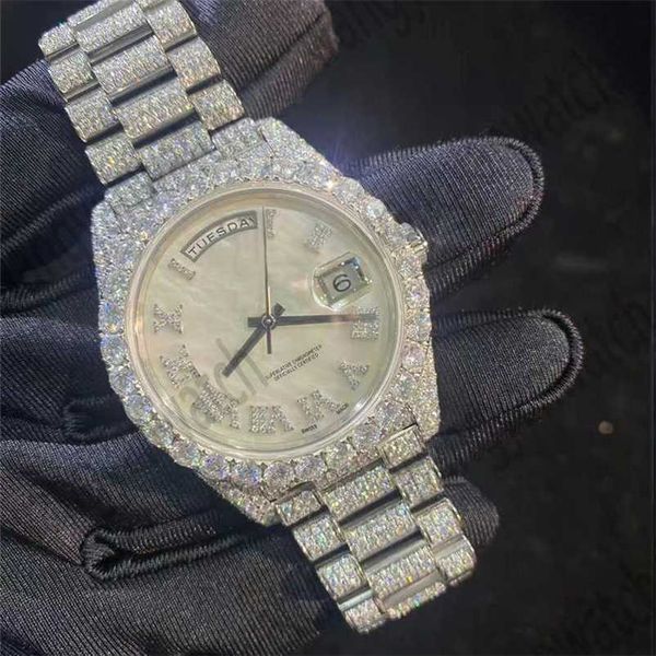 Роскошные часы Top Test Mosanite Custom the Diamond Часы с автоматическим механизмом 40 мм Корпус циферблата Водонепроницаемая нержавеющая сталь 904