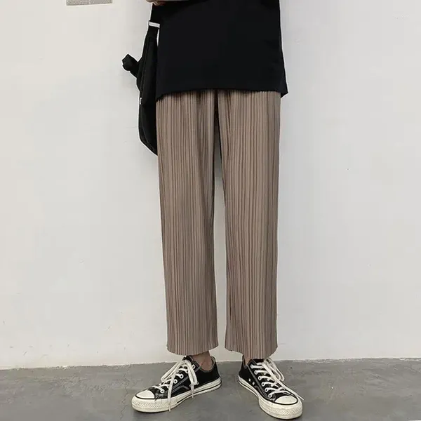 Pantaloni da uomo Casual da uomo con maniche dritte Gambe larghe retrò Sensazione sottile e drappeggiata Tendenza coreana Bello Harun alla caviglia