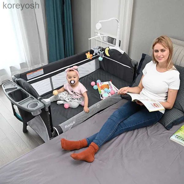 Stubenwagen Wiegen Brotish Neues Upgrade Multifunktions-Babybett Spleißen Großes Kinderbett Abnehmbares BB Tragbares zusammenklappbares Neugeborenenbett Nachtbett WiegeL231016