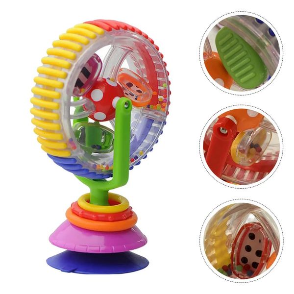 Мобильные детские вращающиеся колеса обозрения-погремушки с присоской, игрушка для раннего развития, забавная игрушка для кормления для младенцев и малышей 231016