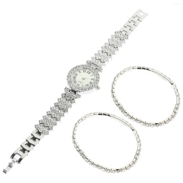 Orologi da polso Orologio con strass Bracciale al quarzo Braccialetti in argento sterling Braccialetti da donna Orologi da donna