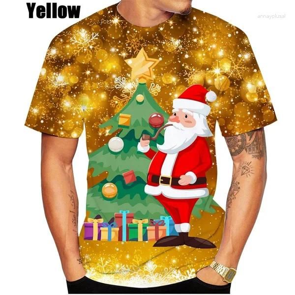 Herren T Shirts 2023 Sommer Weihnachten 3D Gedruckt Casual T-Shirt Persönlichkeit Mode Unisex Hip Hop Rundhals Kurzarm Tops