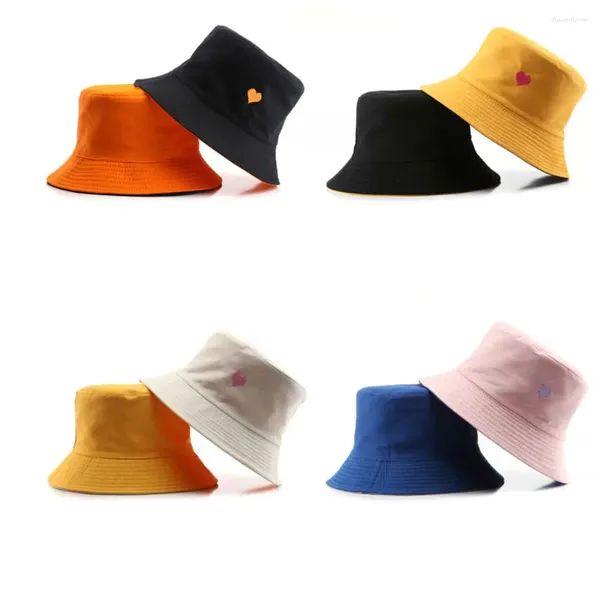 Береты, винтажная уличная шляпа с вышивкой в виде сердца, элегантный солнцезащитный козырек, кепка в японском корейском стиле, двусторонняя женская кепка от солнца