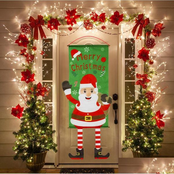 Decorações de Natal Feliz Natal Pendurado Porta Banner Ornamentos Decorações para Casa Ao Ar Livre Decoração de Natal Ano Novo Bandeira Presente Home Ga Dhtzs