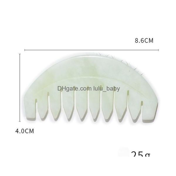 Haarbürsten Natur Jade Kamm Mas Spa Kopftherapie Behandlung auf Gua Sha Board Kopfhaut Masr Brushes3632655 Drop Delivery Produkte Pflege S Dh4Cs