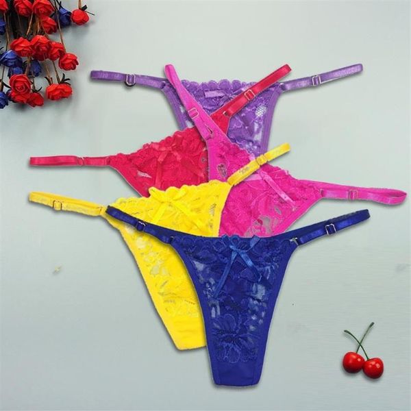 3pcs Çok Kadın Seksi Tanga Külotu Dantel Şeffaf Külot Erotik iç çamaşırından Görmek için Ayarlanabilir İç Çamaşır G-String T-Back Women2241