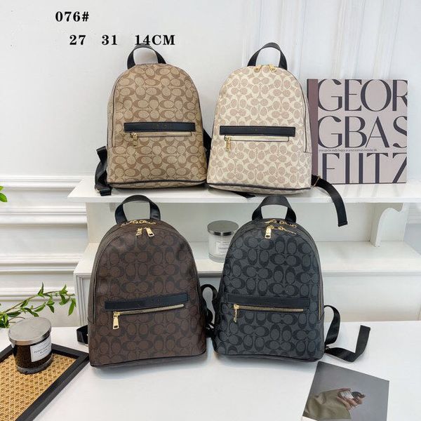 Marca feminina moda contraste mochila nova versátil casual alta aparência mochilas de saída 076 #