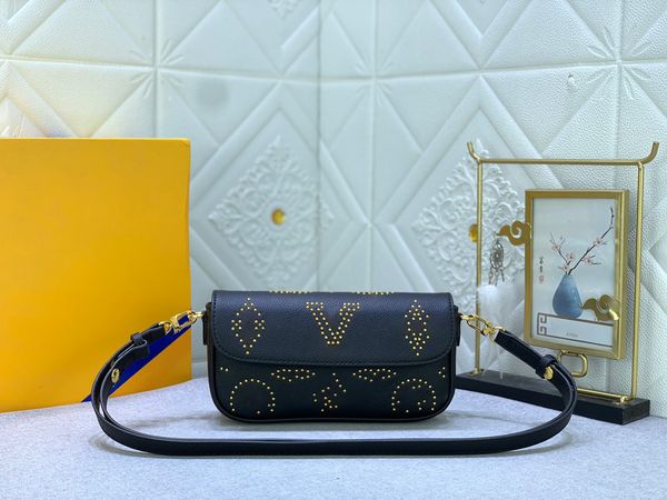 Luis Vittons Leder LVSE Kette Louiseviution Vollschwarze Handtasche Nagel Bag Designer Bag Serie Wallet Chainivy Handtasche Ochse Leder Umhängetasche Brieftasche Wallet Kette Evergre