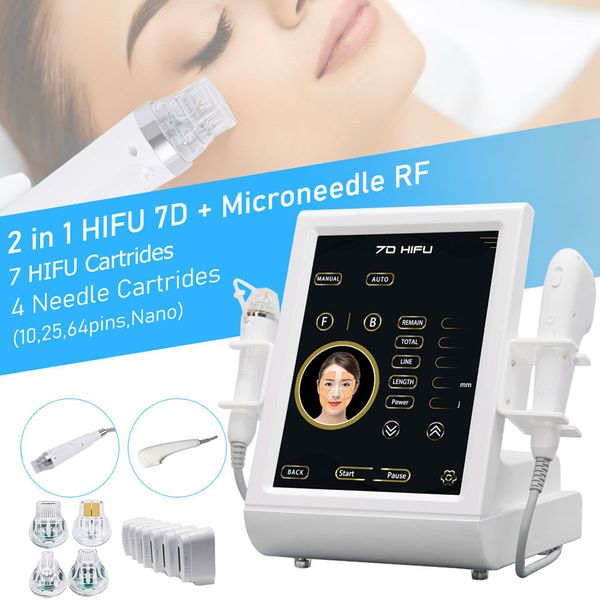 Vendita diretta in fabbrica 7D Needling RF 2 in 1 Micro aghi per macchina di bellezza per il rafforzamento della pelle Rimozione delle rughe Face Lift