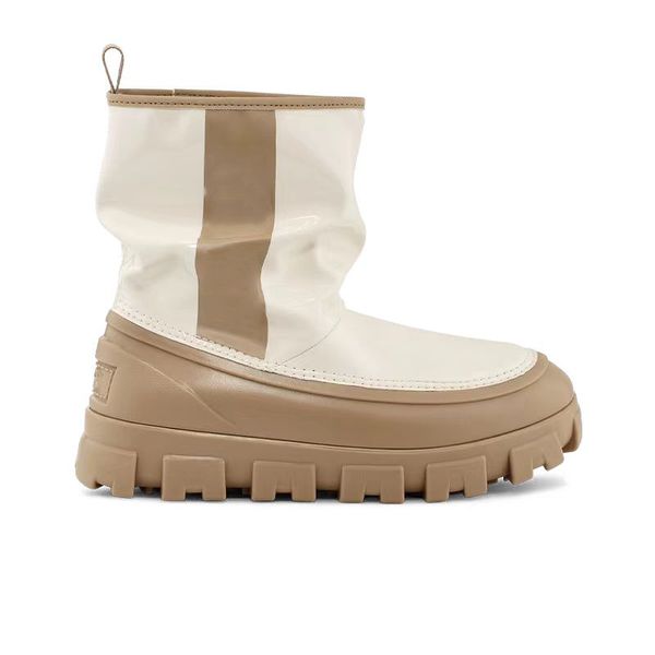 stivali da neve firmati albicocca donne australiane ug boot Fibbia in castagna pelliccia neve mezzo ginocchio Pantofola per capelli integrata in pelle di pecora e lana topshoesfactory