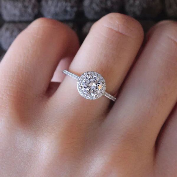 Обручальное кольцо для женщин, простой стиль, синий кубический цирконий, розовое золото, серебристый цвет, подарок для вечеринки, модные украшения