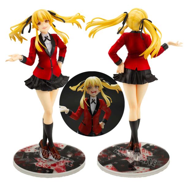 Brinquedos de dedo 20cm artfx j kakegurui anime figura meari saotome figura de ação mary saotome/jabami yumeko estatueta coleção modelo boneca brinquedos