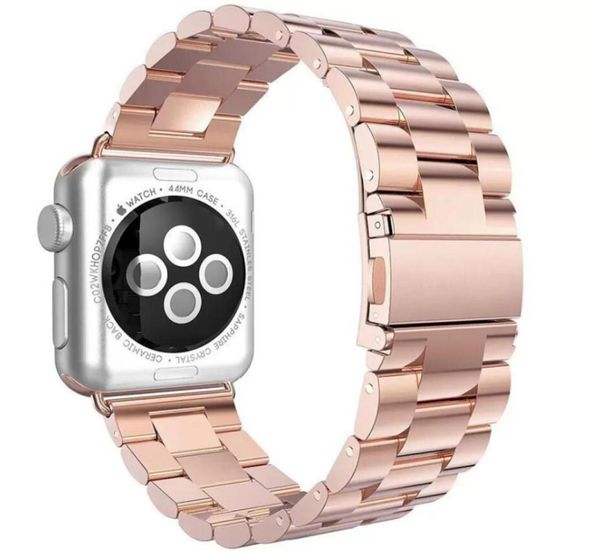 Edelstahlarmband für Apple Watch Band 44 mm 40 mm 45 mm 41 mm Herren-Metall-Schmetterlings-Gliederarmband IWatch Serie 6 SE 5 4 3 42 mm 4202042