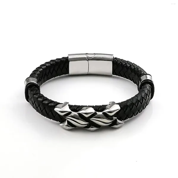 Link pulseiras 2023 europeu e americano moda pulseira de couro masculino jóias amigo festa cocktail presente atacado