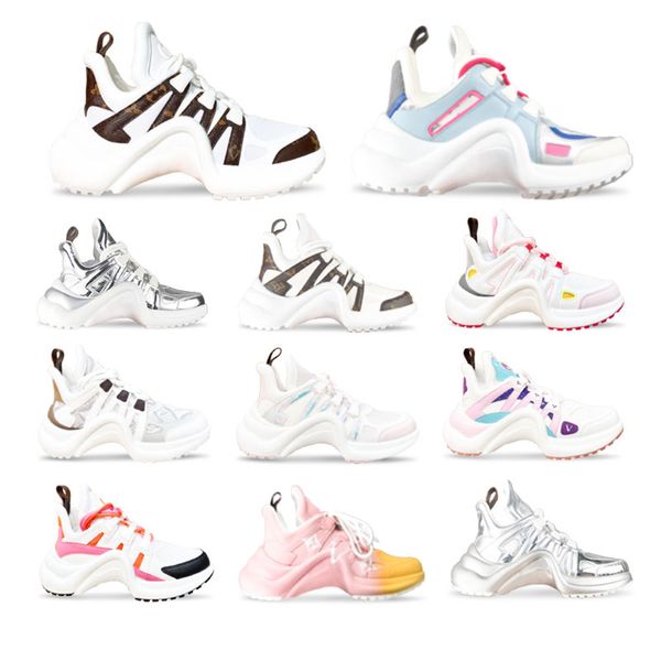 Spor Sneaker Düşük Üst Platform Ayakkabı Dalga Tasarımı ile Premium Cowhide Bouncy Sole Zarif Çember Logosu Büyük Dil Şık Modaya Modeli Yükseklik-Modern Kadınlar için
