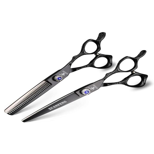 Forbici per capelli Xuan Feng Sier Clipper 6 pollici Giappone 440C Acciaio per assottigliamento e taglio Set Shear Barber Tools5360322 Drop Delivery Produc Dhw9J