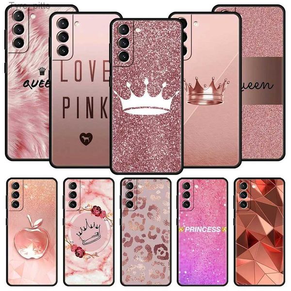 Handyhüllen Roségold Rosa Prinzessin Königin Handyhülle für Samsung Galaxy S23 S22 S21 Ultra S20 FE 5G S10 S9 S8 Plus S10E Cover Silikon ShellL2310/16