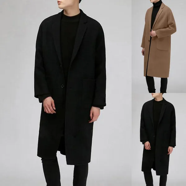 Мужские куртки, легкая мужская флисовая длинная тонкая кожаная куртка с воротником с лацканами и рукавами, холодное зимнее пальто с подкладкой для погоды