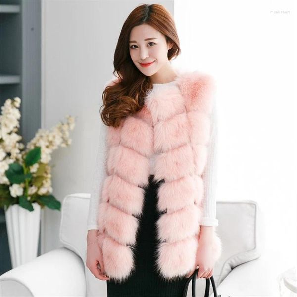 Pelliccia da donna arrivo inverno caldo moda donna gilet finto cappotto lungo Colete Feminino Plus Size 3XL 4XL