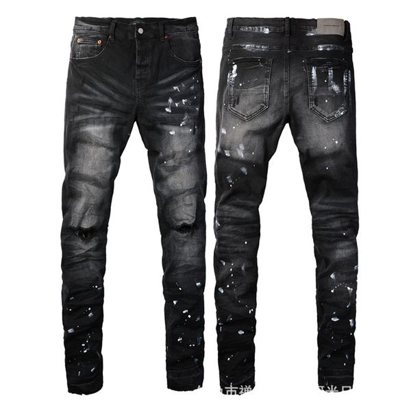 Erkekler Gerçek Mor Uzun Pantolon Tasarımcı Erkekler Kaba Hat Süper Din Jeans Giysileri Adam Gündelik Kalem Mavi Siyah Denim Pantolon {Kategori}