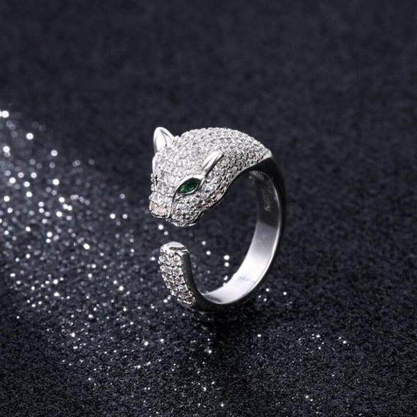 дизайнерские кольца из стерлингового серебра S925, кольца для женщин, леопардовые открытые кольца, мода 301s
