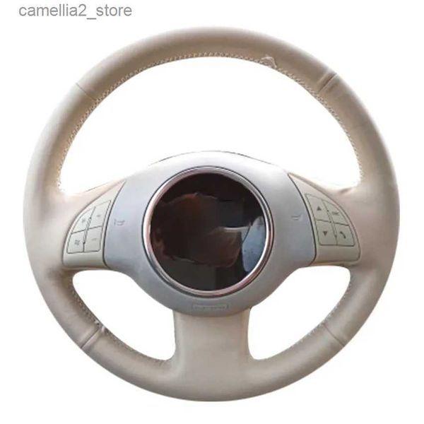 Coprivolante Coprivolante per auto cucito a mano in ecopelle beige PU per Fiat 500 2007-2015 500e 2014-2018 500C 2014-2017 Q231016