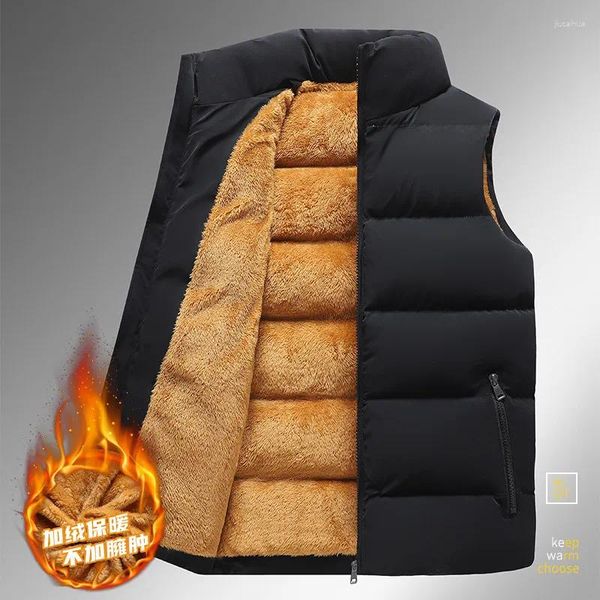 Männer Westen 6XL Lamm Fleece Weste Winter Ärmellose Jacke Jungen Dicke Fleecy Liner Paps's Warm Mantel Ältere Herbst m168