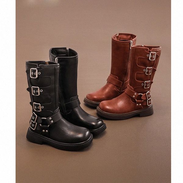 Meninas Crianças Sapatos Botas Crianças Bebê Designer Meninas Boot Trainers Couro Com Calçado Designer Sapatilhas Juventude Enfant Crianças Sapato Sapatilha de Inverno 93XA #