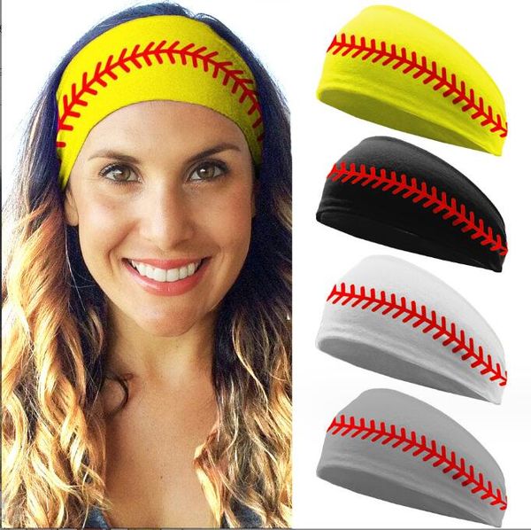 NEUE Baseball Sport Stirnband Frauen Männer Softball Fußball Team Haarbänder Schweißband Stirnbänder Yoga Fitness Kopftuch Haar mithelfer