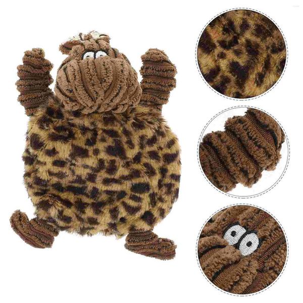 Trajes de gato filhote de cachorro brinquedos cão squeaky squeakers grandes cães leopardo impressão pano engraçado mastigar pequeno