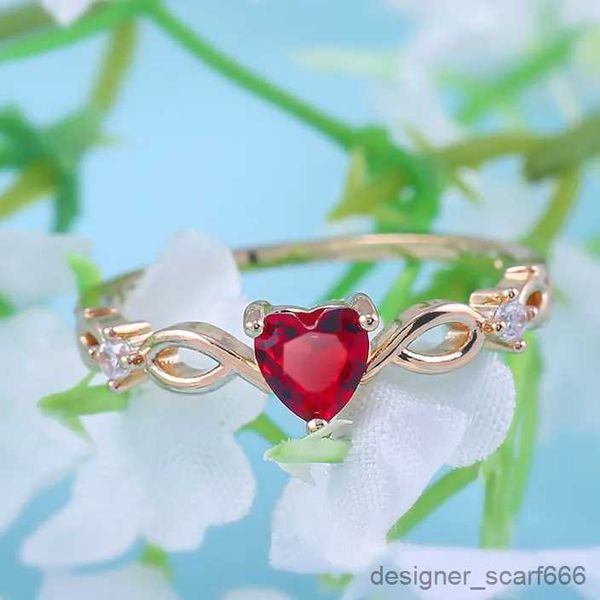 Wedding Rings Simple Heart Ring For Women Female Cute Finger Rings Romantic Birthday Gift For Girlfriend Fashion Stone Jewelry R231016