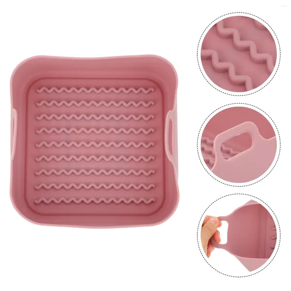 Conjuntos de louça de ar fritadeira de silicone pote substituição de pergaminho forro de papel cesta de vapor prato de resfriamento placa de churrasco almofada forno seguro