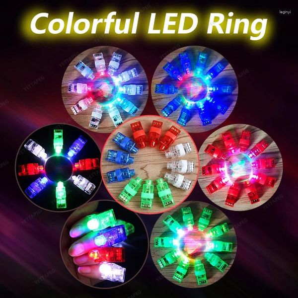 Parti Favorisi 10/30/60 PCS LED parmak Glow Lights Çocuklar İçin 6 Renk El Feneri Doğum Günü Cadılar Bayramı Malzemeleri Rave Lazer Oyuncakları