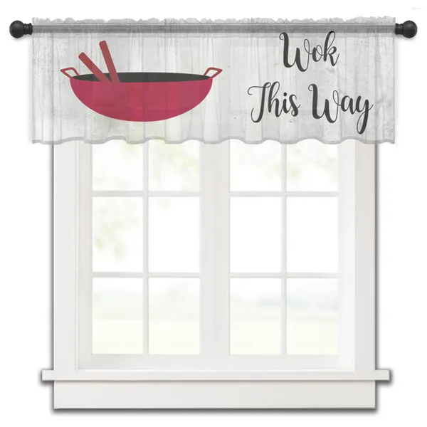 Cortina de cozinha margarida chef gourmet pote ware pequena janela valance sheer curto quarto decoração casa voile cortinas