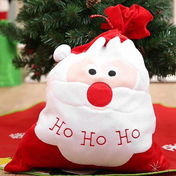 Decorazioni natalizie Sacchetti regalo rossi di Babbo Natale Materiale in velluto Leggero Sacco super morbido Durevole Facile da usare