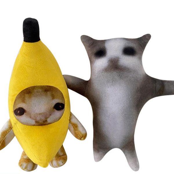 20–30 cm Bananenkatze mit weinendem Gesicht und niedlichem, lustigem, glücklichem Stofftier, weiches Spielzeug 231016