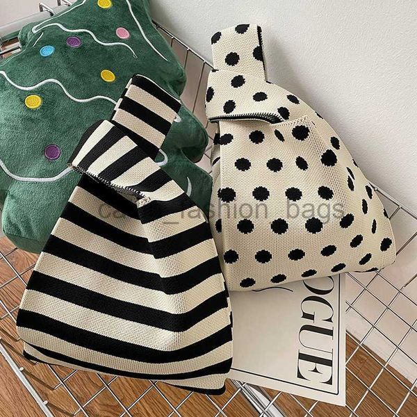 Umhängetasche für Design Polka Dot gestreift gestrickte Umhängetasche Reisehandtasche Unterarmtasche bagcatlin_fashion_bags