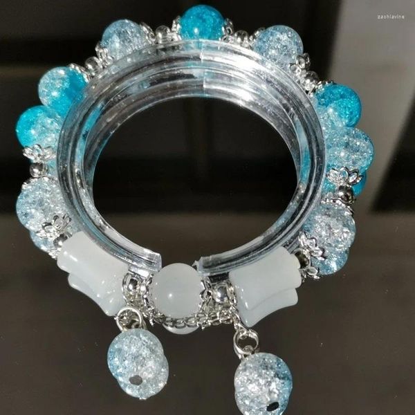 Link pulseiras femininas pulseira mo dao zu shi lan wangji frisado pulseiras senhoras cosplay anime jóias feitas à mão casais moda azul